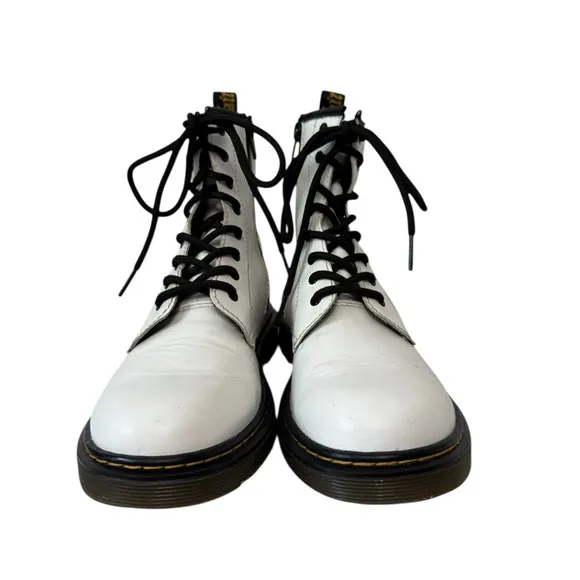 Doc Martens 1460 Smooth Leather Lace Up Boots White  6