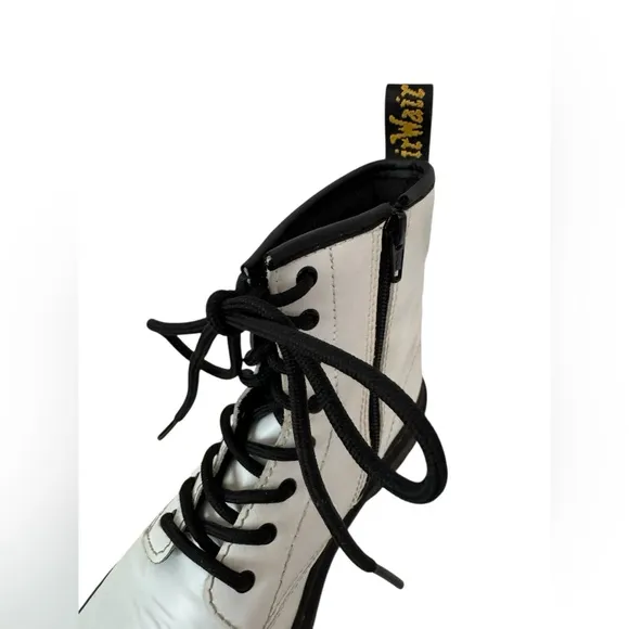 Doc Martens 1460 Smooth Leather Lace Up Boots White  6