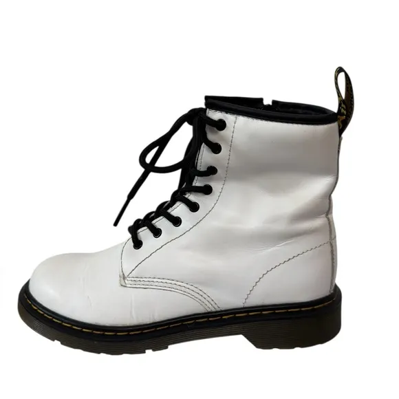 Doc Martens 1460 Smooth Leather Lace Up Boots White  6
