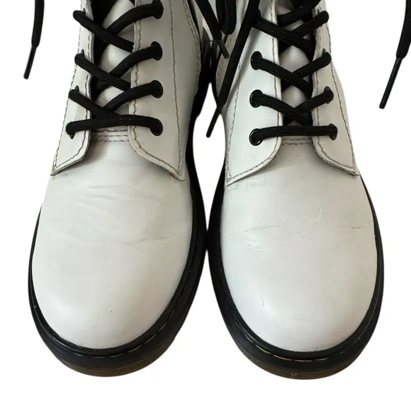 Doc Martens 1460 Smooth Leather Lace Up Boots White  6