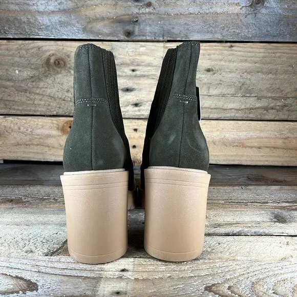 Dolce Vita Caster H2O Waterproof Suede Bootie - Olive - 8.5 Wide - NWOB