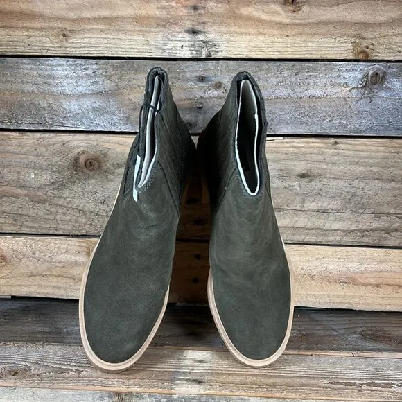Dolce Vita Caster H2O Waterproof Suede Bootie - Olive - 8.5 Wide - NWOB