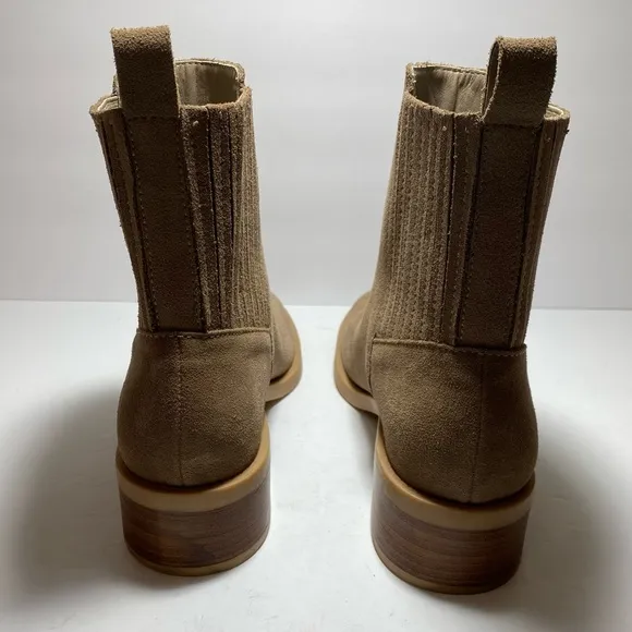 Dolce Vita Farlin Chelsea Leather Suede Taupe Bootie Boots Women’s Shoes Sz  9.5