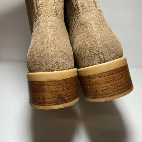 Dolce Vita Farlin Chelsea Leather Suede Taupe Bootie Boots Women’s Shoes Sz  9.5