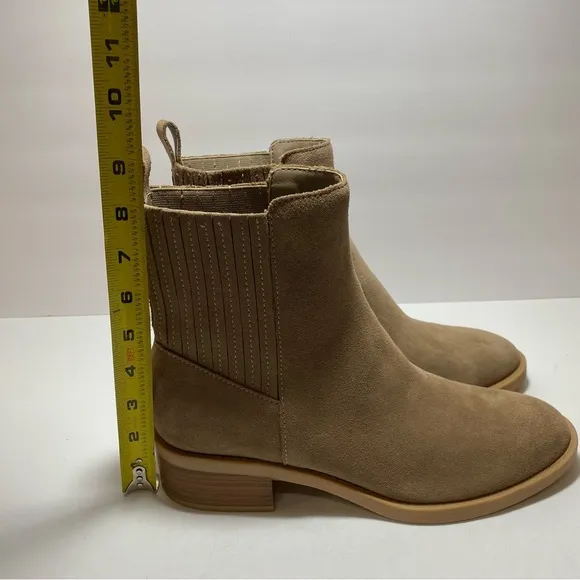 Dolce Vita Farlin Chelsea Leather Suede Taupe Bootie Boots Women’s Shoes Sz  9.5