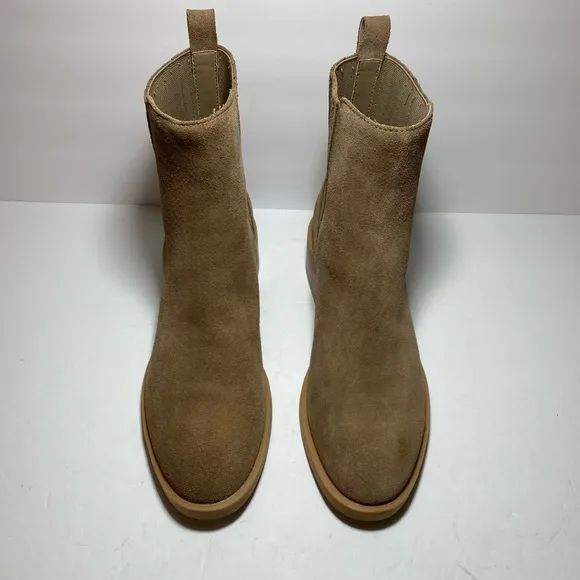 Dolce Vita Farlin Chelsea Leather Suede Taupe Bootie Boots Women’s Shoes Sz  9.5