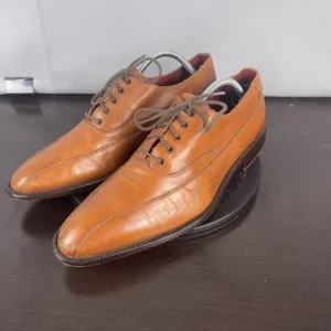 Donald J Pilner Oxford Dress Shoes Brown Bicycle Toe Mens Size 9.5 Made in Italy