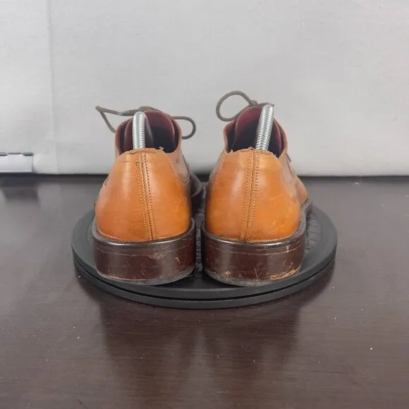 Donald J Pilner Oxford Dress Shoes Brown Bicycle Toe Mens Size 9.5 Made in Italy