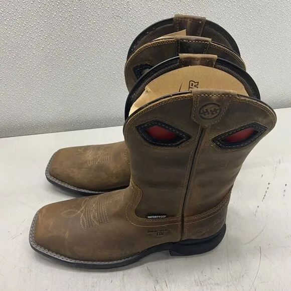 Double H Men’s Zane Waterproof Western Work Boots – Brown – Size 10 EE –