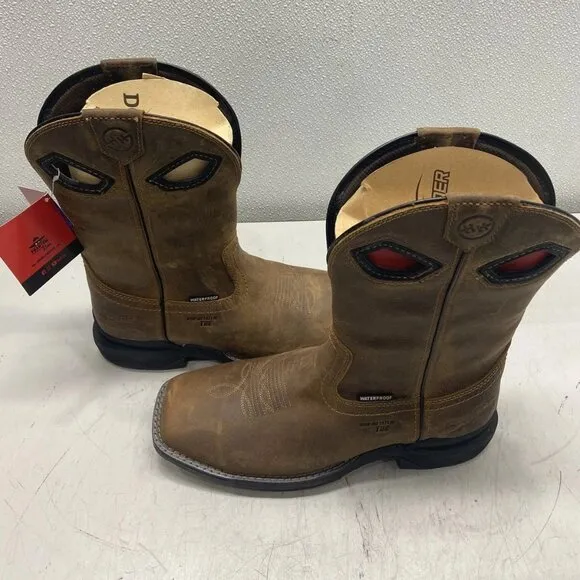 Double H Men’s Zane Waterproof Western Work Boots – Brown – Size 10 EE –
