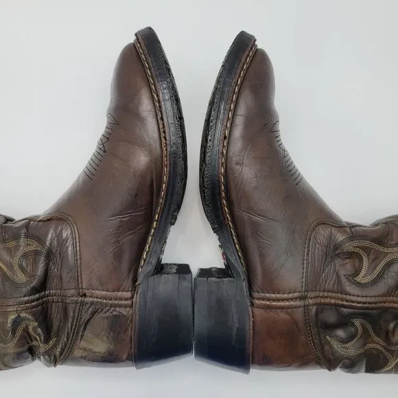 Double H Ranchwell Men's Dark Brown Cowboy Boots DH1554 US Size 7.5D