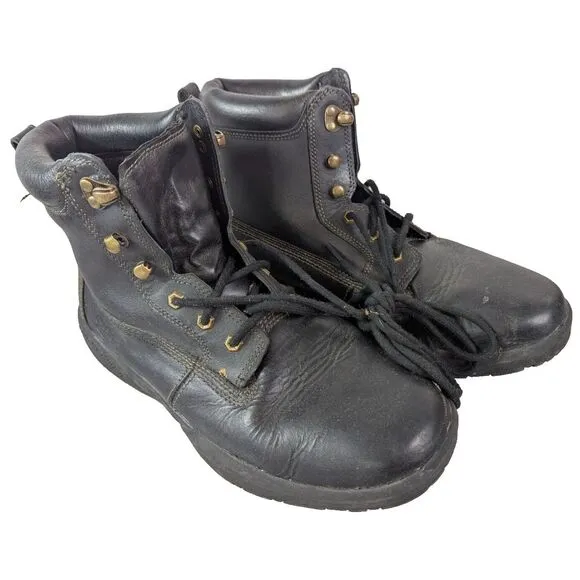 Dr. Comfort Work Boots Men's Protector Black‎ Steel Toe Combat Work Size 12XW