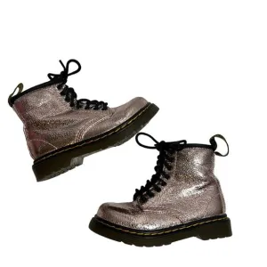 Dr. Doc Martens Airwair TODDLER 1460 CRINKLE METALLIC LACE UP BOOTS