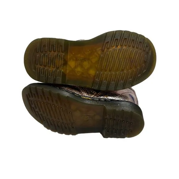 Dr. Doc Martens Airwair TODDLER 1460 CRINKLE METALLIC LACE UP BOOTS