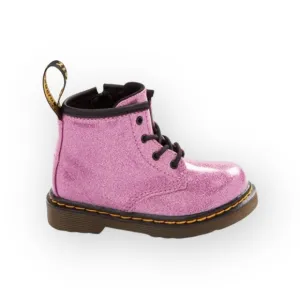 Dr Doc Martens ★ Girl’s Baby Walker 1460 Combat Boots ★ Dark Pink Glitter ★ 6M