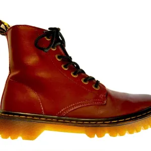 Dr Doc Martens Luana Leather Lace Up Combat Boot in Cherry Red Size 42 | EUC/GUC