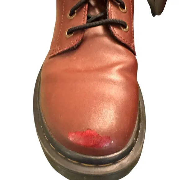 Dr Doc Martens Luana Leather Lace Up Combat Boot in Cherry Red Size 42 | EUC/GUC