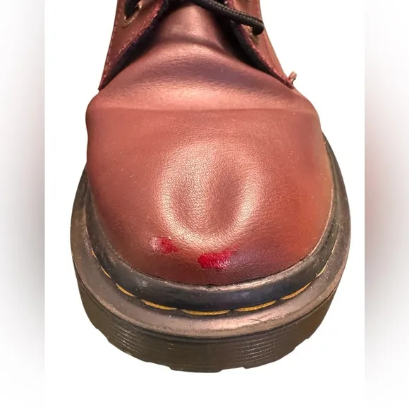 Dr Doc Martens Luana Leather Lace Up Combat Boot in Cherry Red Size 42 | EUC/GUC