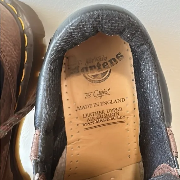 Dr Doc Martens Shoes Casual Oxford8052 Brown Leather Comfort Lace Up Kids Sz 6