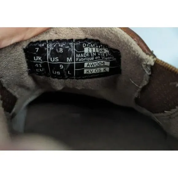 Dr Doc Martens Slip on Loafers Shoes Brown Mens Size 8 Ladies 9 Vintage 90s
