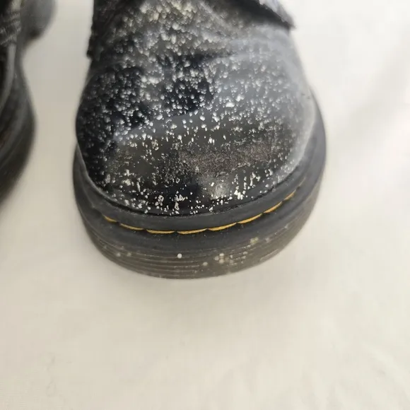 DR. MARTENS '1460' BOOTS COMBAT COSMIC GLITTER BLACK SILVER UNISEX (5W 4M)