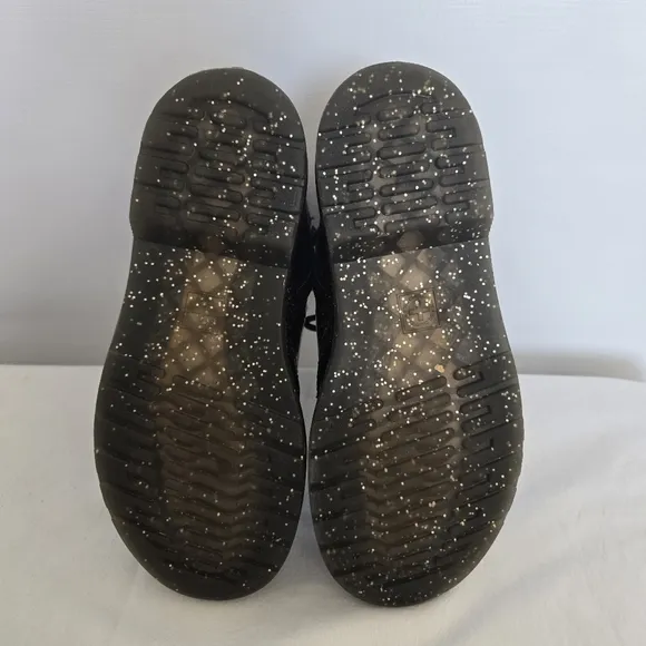 DR. MARTENS '1460' BOOTS COMBAT COSMIC GLITTER BLACK SILVER UNISEX (5W 4M)