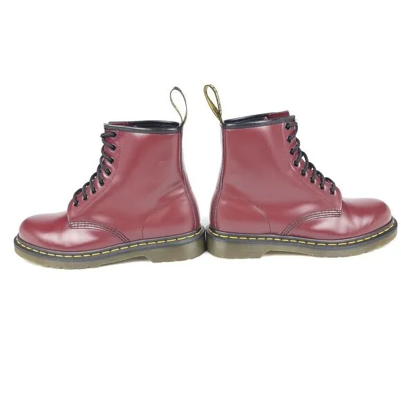Dr. Martens 1460 Cherry Red Smooth Leather Lace Up Boots Women 8 90s Grunge Punk