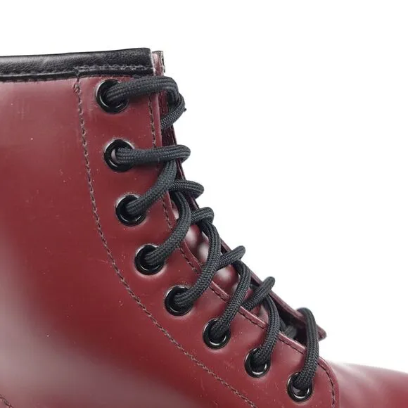 Dr. Martens 1460 Cherry Red Smooth Leather Lace Up Boots Women 8 90s Grunge Punk