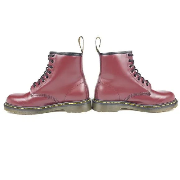 Dr. Martens 1460 Cherry Red Smooth Leather Lace Up Boots Women 8 90s Grunge Punk