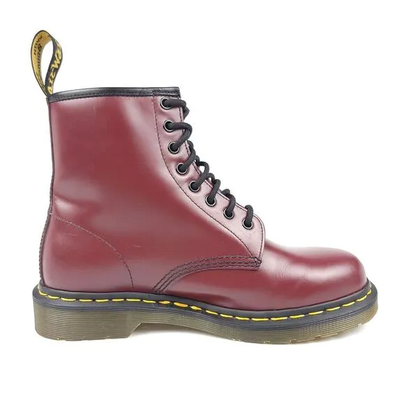 Dr. Martens 1460 Cherry Red Smooth Leather Lace Up Boots Women 8 90s Grunge Punk