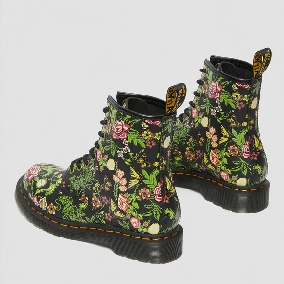 Dr Martens 1460 Floral Bloom Leather Lace-Up Boots, NEW, Size US 5 | EU 36