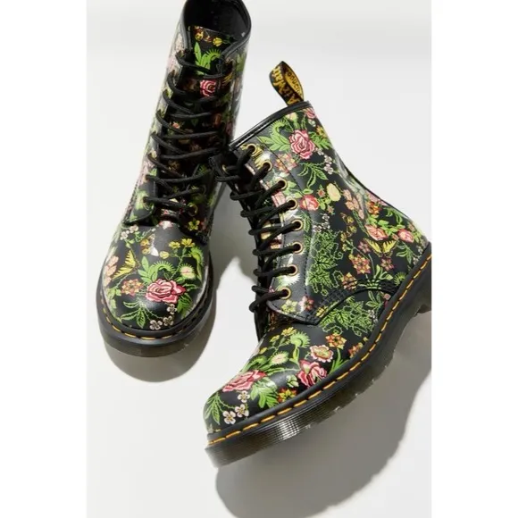 Dr Martens 1460 Floral Bloom Leather Lace-Up Boots, NEW, Size US 5 | EU 36