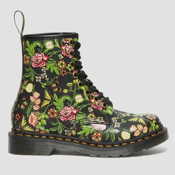 Dr Martens 1460 Floral Bloom Leather Lace-Up Boots, NEW, Size US 5 | EU 36