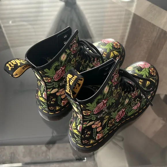 Dr Martens 1460 Floral Bloom Leather Lace-Up Boots, NEW, Size US 5 | EU 36