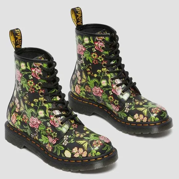 Dr Martens 1460 Floral Bloom Leather Lace-Up Boots, NEW, Size US 5 | EU 36