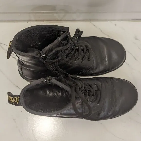 Dr. Martens 1460 Originals Black Leather Lace-Up Combat Boots Men's Size 7