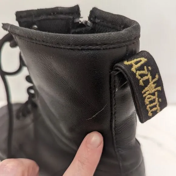 Dr. Martens 1460 Originals Black Leather Lace-Up Combat Boots Men's Size 7