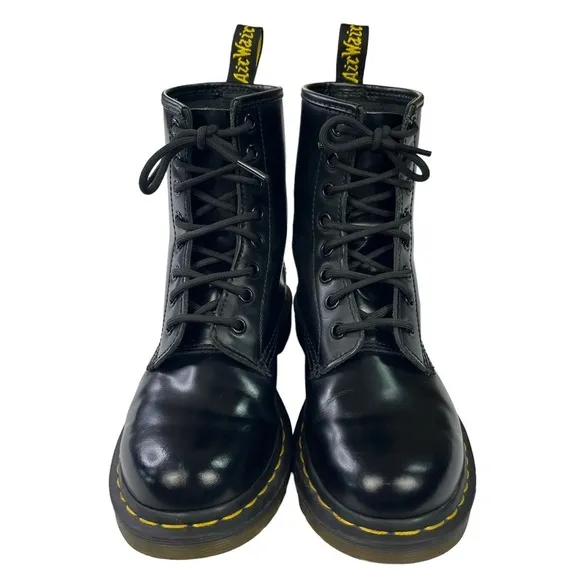Dr. Martens 1460 Pascal Black Leather Ankle Boots Womens Size‎ 7