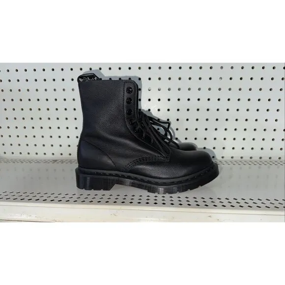 Dr. Martens 1460 Pascal Mono Womens Leather Combat Boots Size US 7 EU 38 Black