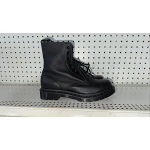 Dr. Martens 1460 Pascal Mono Womens Leather Combat Boots Size US 7 EU 38 Black