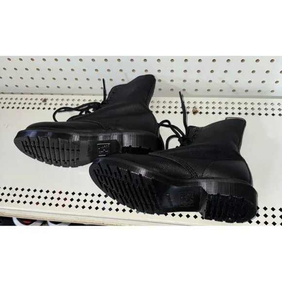 Dr. Martens 1460 Pascal Mono Womens Leather Combat Boots Size US 7 EU 38 Black