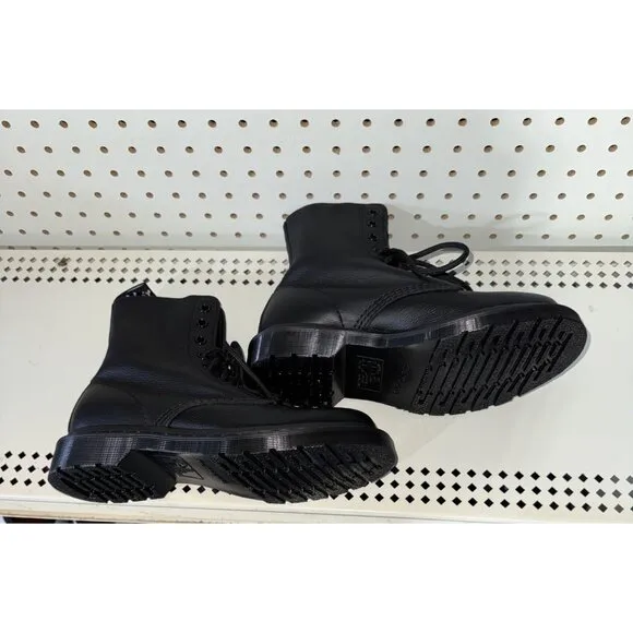 Dr. Martens 1460 Pascal Mono Womens Leather Combat Boots Size US 7 EU 38 Black