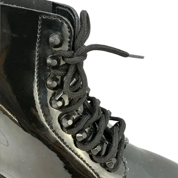 Dr. Martens 1460 Pascal Stud Black Patent Leather Combat Boots Womens Size 8
