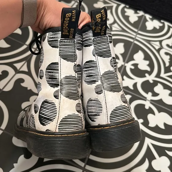Dr. Martens 1460 Polka Dot Smooth Leather Lace Up Boots US 6