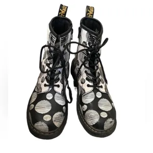 Dr. Martens 1460 Polka Dot Smooth Leather Lace Up Boots US 6