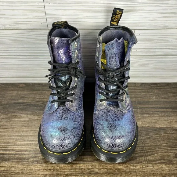 Dr. Martens 1460 Sand Rainbow Ray Boots Women's‎ Purples Shoes - Women's Size 5