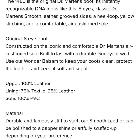 Dr. Martens 1460 Smooth White Boots