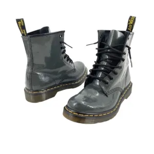 Dr. Marten's 1460 The Original Gray Patent Leather Boots Womens Size 7 Grunge