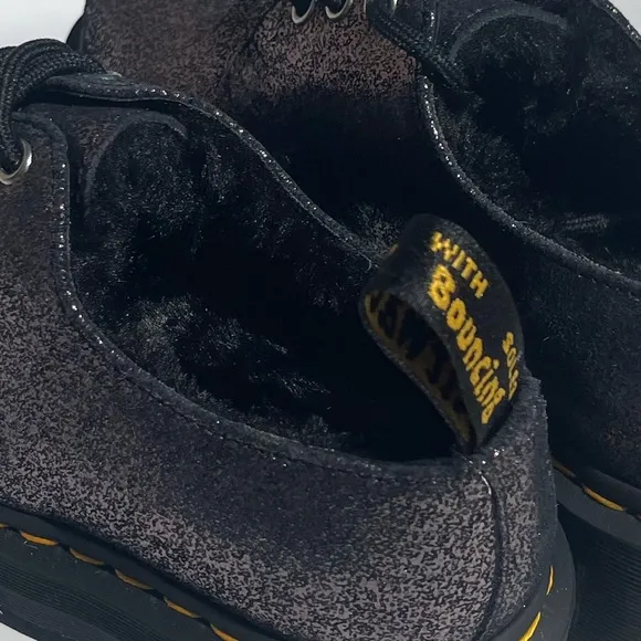 Dr. Martens 1461 faux fur lined metallic leather NWT low top platform shoes