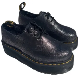 Dr. Martens 1461 faux fur lined metallic leather NWT low top platform shoes